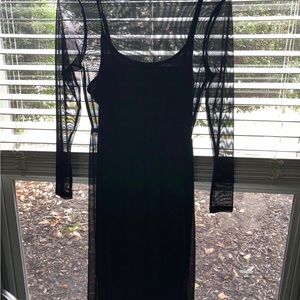 Fishnet Dress w/ Black Slip! / Witch Costume! Size S